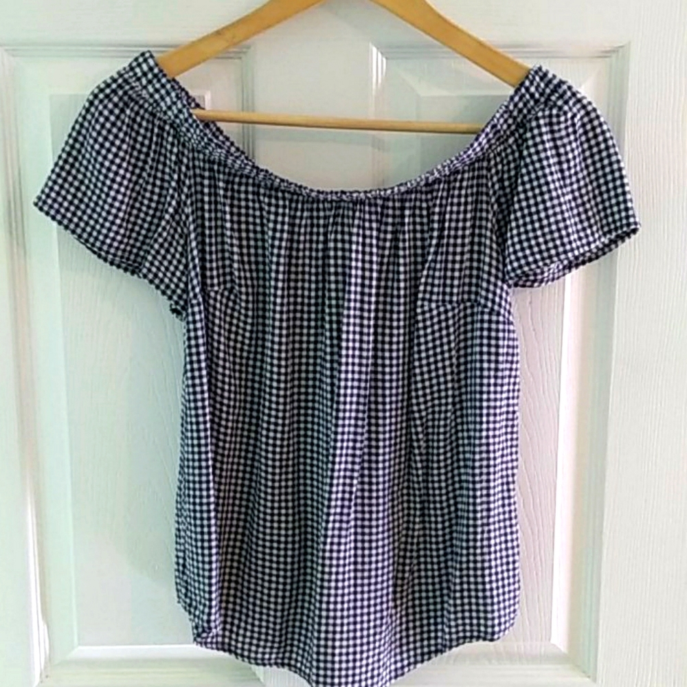 Gingham Off the Shoulder Top